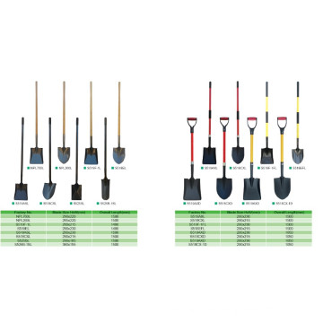 Diferentes tipos de palas Spade Herramientas de jardín Herramientas agrícolas Wth Handle